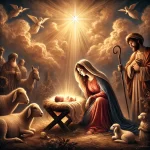 El nacimiento de Jesús. Imagen generada con Ai.