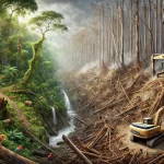 La selva maya se reduce. Imagen generada con Ai