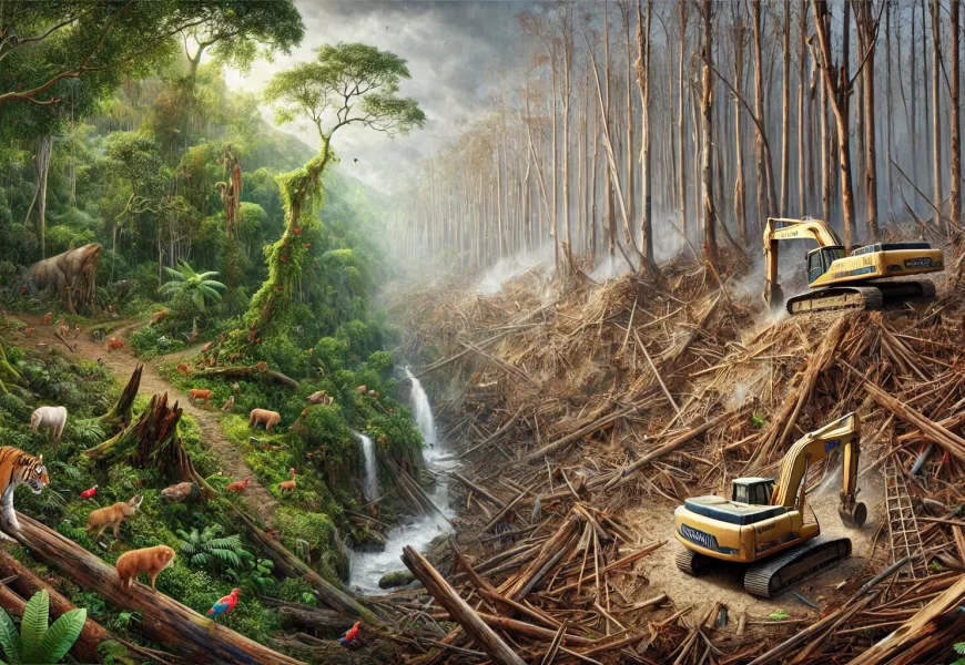 La selva maya se reduce. Imagen generada con Ai