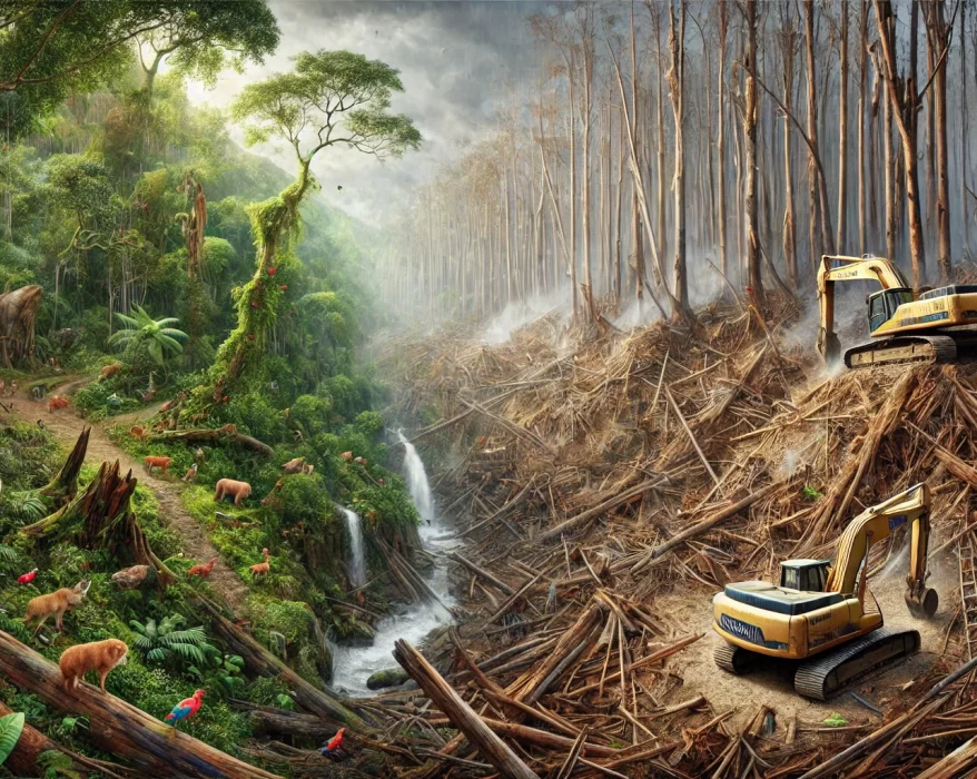 La selva maya se reduce. Imagen generada con Ai